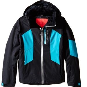 Obermeyer Gracey Girls Black and Aqua Ski Jacket Size L (14-16)
